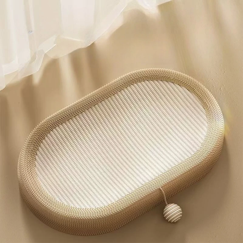 

Овальная сизалевая лежанка-когтеточка для кошек: прочная, без беспорядка, коврик для царапания, игрушка-когтеточка для котят