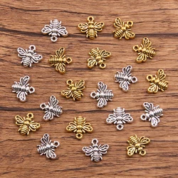 40PCS 12X13mm Wholesale Metal Alloy Simulation Small Bee Charms Animal Pendant For Jewelry Making DIY Handmade Craft