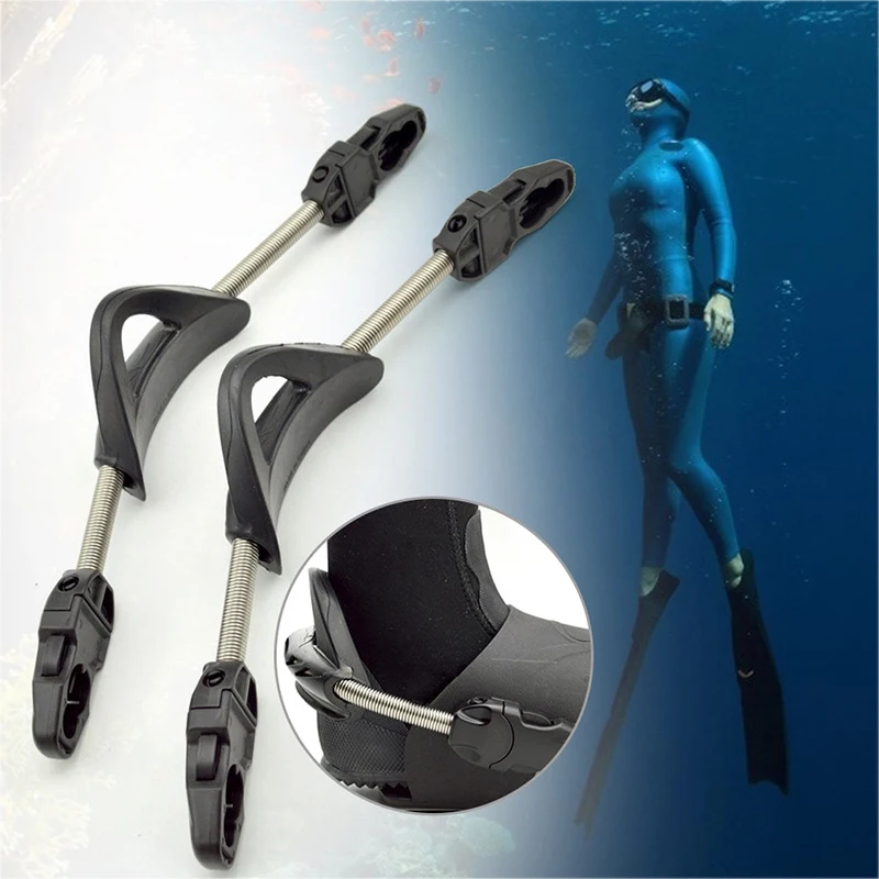 

JUNHAIINS 2pcs Stainless Steel Spring Heel Straps for Diving Flippers - Quick Release, Comfortable TPR Handle for Scuba Diving