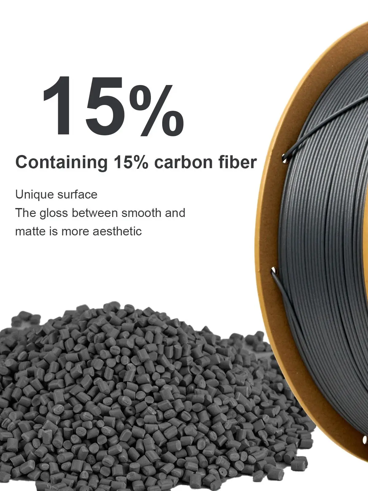 Eryone 1KG PETG Filament z włóknem węglowym 1.75mm, 15% CF, wysoka sztywność, filament do drukarek 3D, +/-0.03mm — zdjęcie produktu 7