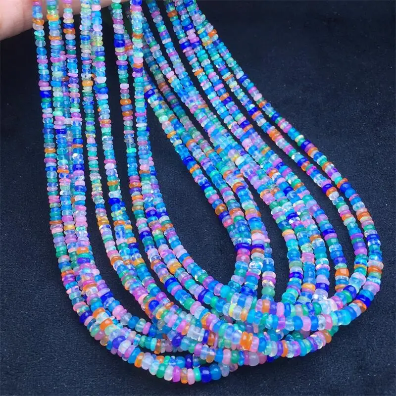 3.8MM Natural Colored Opal Collarbone Necklace Rough Stone Pendant Clavicle Lady Fashion Jewelry Healing Lucky Gift 1PCS