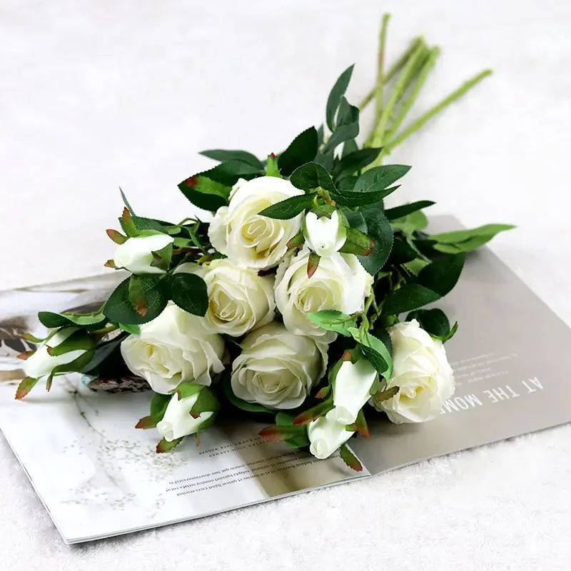 68CM Artificial Bulgarian Rose Home Vase Flower Arrangement Accessories Silk Flower Wedding Decoration