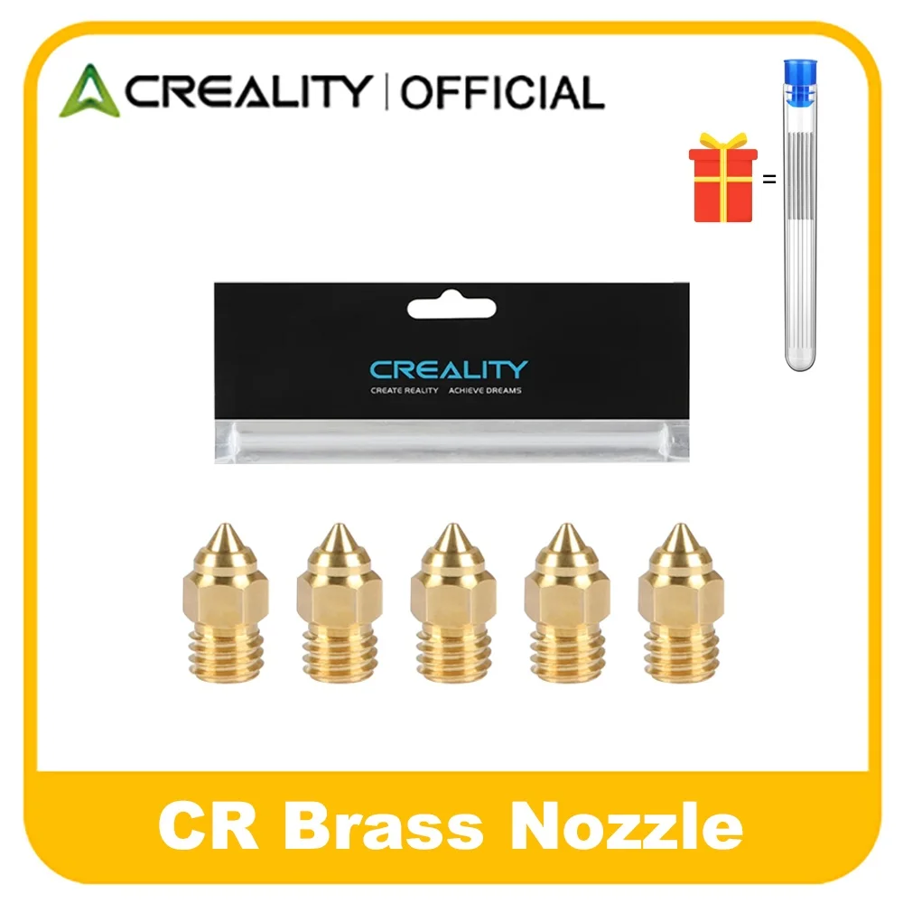 

Creality 5PCS Hotend Extruder Brass MK Nozzle Kit 0.2/0.4/0.6/0.8/1.0MM for Ender-3 S1 Pro/Ender-3 Max/Ender-3 V2 Neo/CR-6 3D