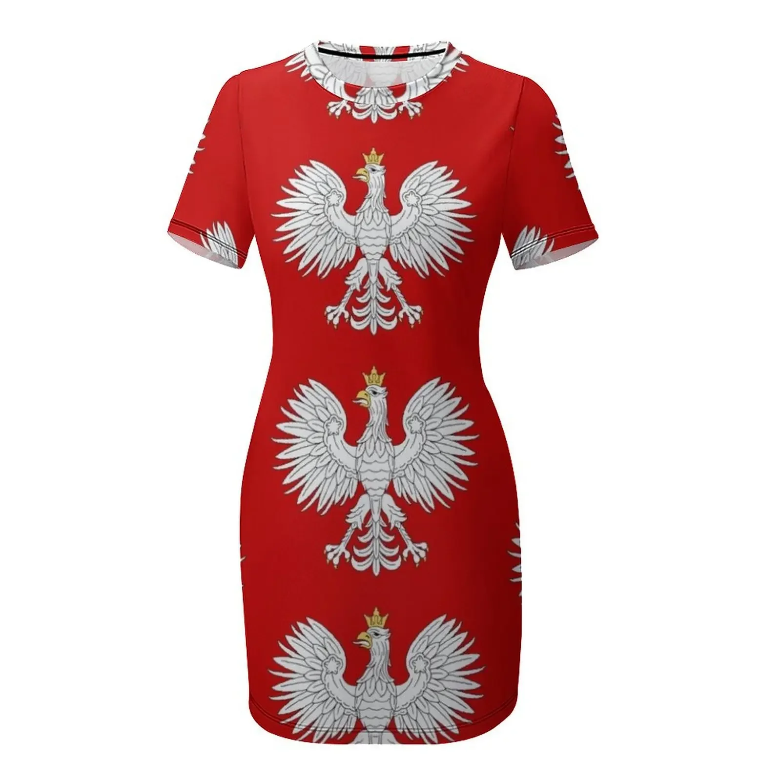 Sukienki z krótkim rękawem z motywem polskiego orła na studniówkę, eleganckie sukienki na przyjęcia dla kobiet 2025, sukienki damskie, sukienka
