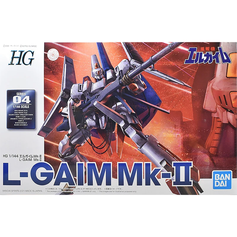 Bandai Gundam Model Kit Anime Figure HG 1/144 Heavy Metal L-GAIM MK-2 Genuine Robot Model Action Toy Figure Toys for Children