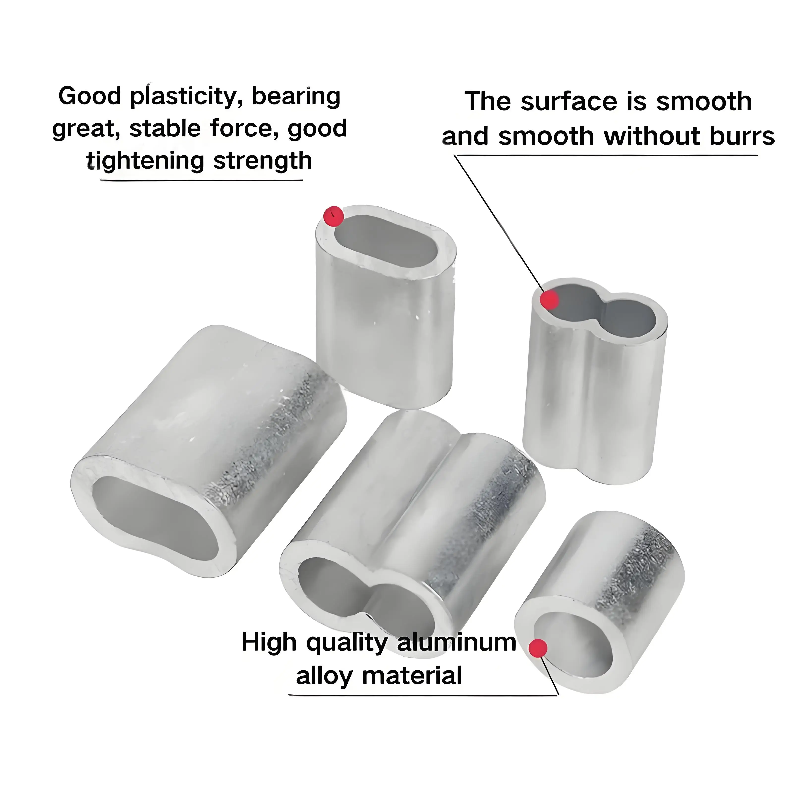 سلك حبل تجعيد كم ثابت تثبيت كليب البيضاوي التعميم 8-نوع الألومنيوم كليب موصل قفل دائرة 0.5/0.8/1 ~ 16 مللي متر مشبك ثابت