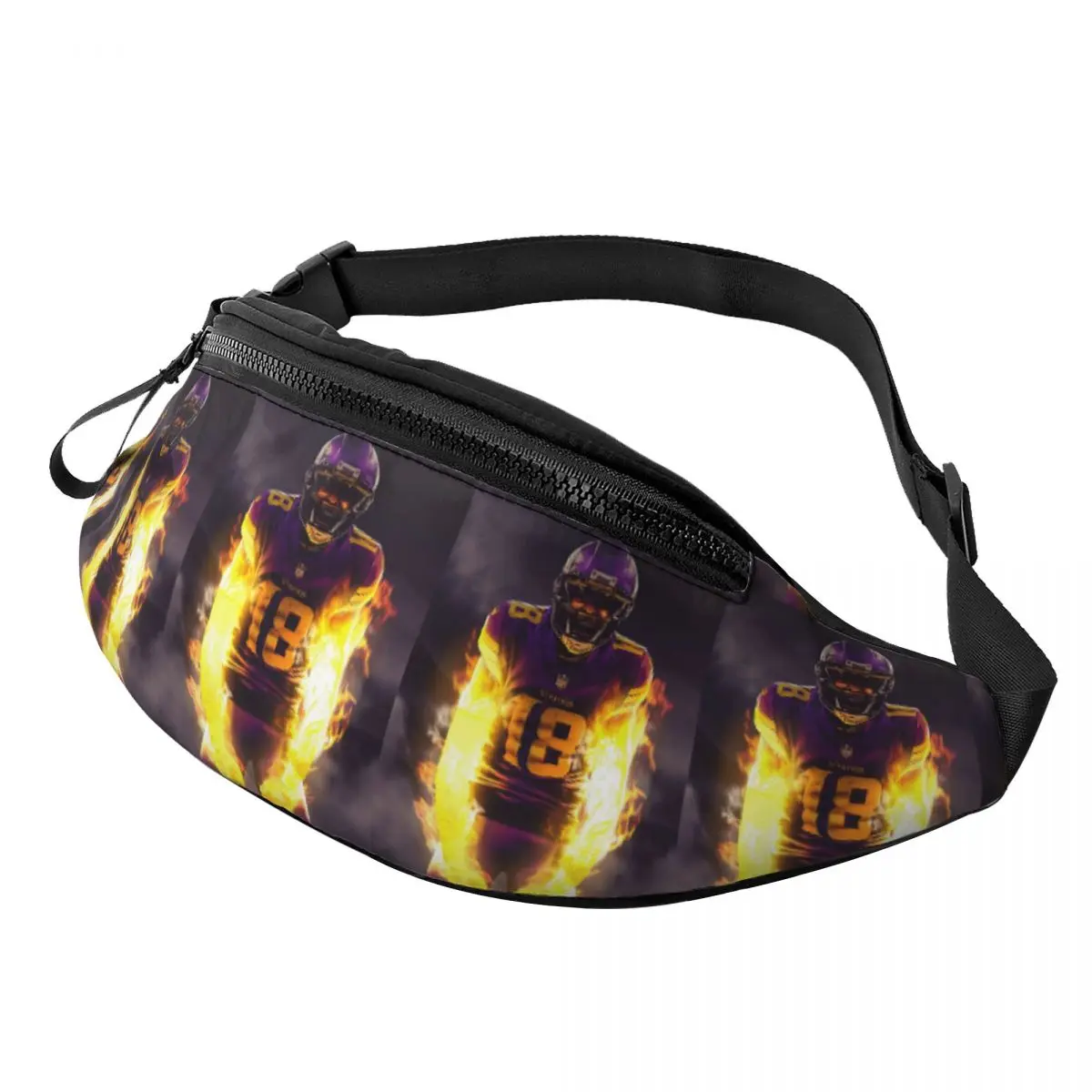 

Justin Jefferson Griddy Design Waist Bag for Women Men Crossbody Fanny Pack Running Phone Money Pouch