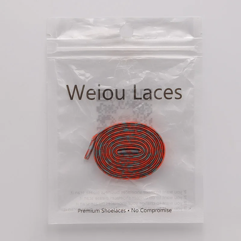 Weiou 1 paire de lacets élastiques bicolores Orange bleu, 0.5cm de large, tissage Machine de Style Graffiti, multicolore personnalisé pour hommes et femmes