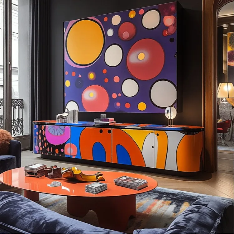 TV cabinet modern beauty, floor cabinet creative high-end furniture