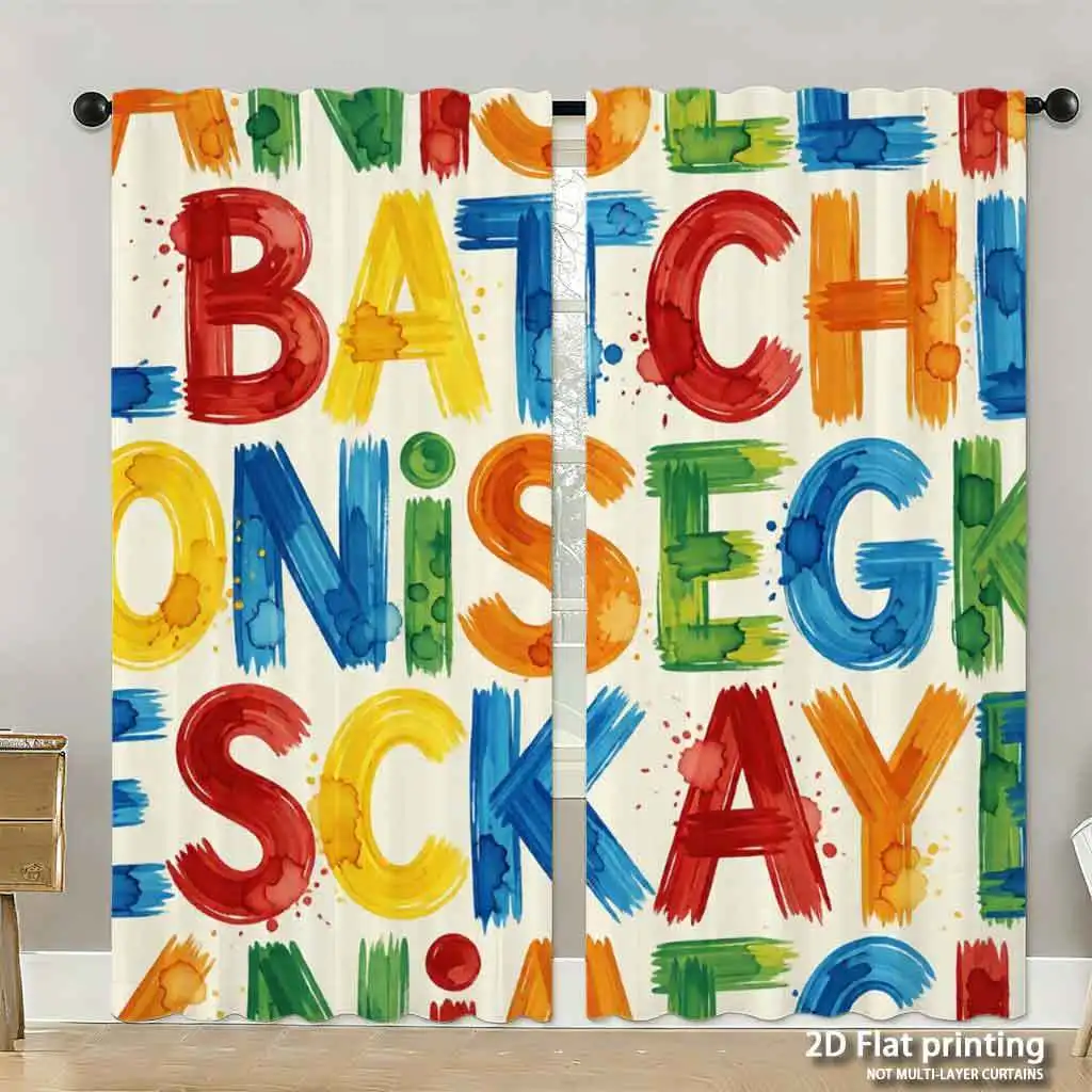 Vibrant Graffiti Lettering Curtain Panel for Home Decor Living Room Window Window Privacy Typography Art