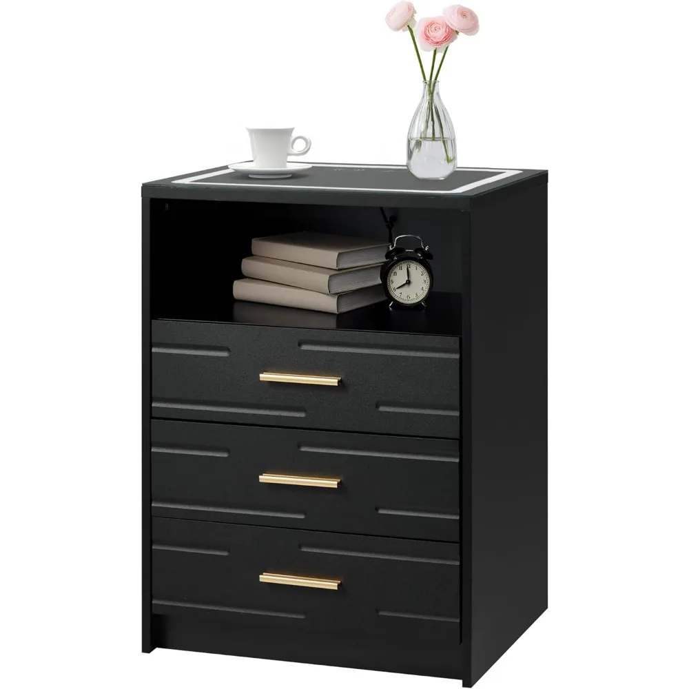 wireless charging nightstand with touchscreen, adjustable brightness led lights, and smart features