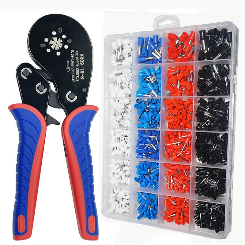 960PCS Bootlace Wire Ferrules Terminator Kit Electrical Crimp Tubular Terminal Connector Box-packed Crimping Terminals Kit