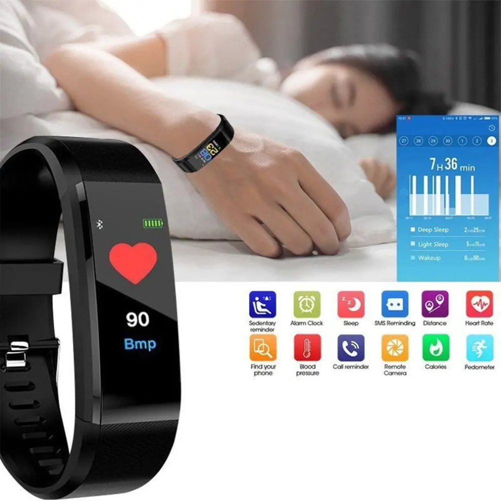 

Plus Bluetooth Sports Smart Bracelet Waterproof Heart Rate Blood Oxygen Adult Blood Pressure Electronic Bracelet Monitoring
