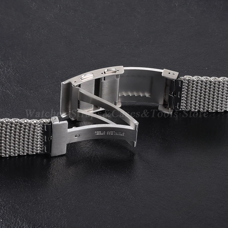 Luxury Stainless Steel Strap 1.0mm Mesh Milanese Watchband for Omega for IWC Belt 18/20mm 22mm 316L Adjustable Buckle Men Bands