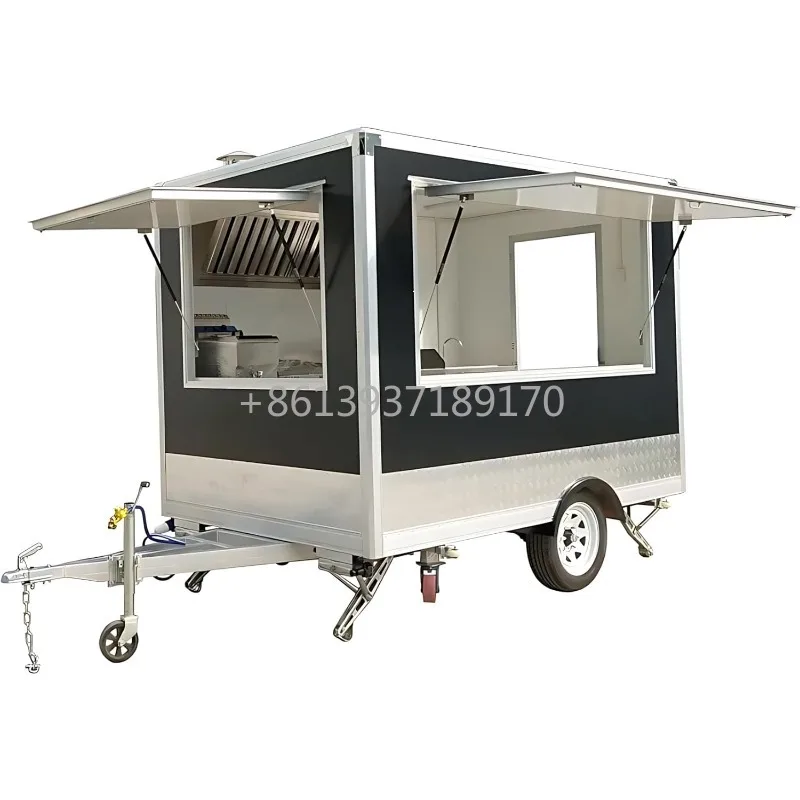 

Прицеп для еды Полностью оборудование с прицепами для концессионных салатников на продажу Тележки для хот-догов для коммерческого использования Мобильная тележка для фаст-фуда