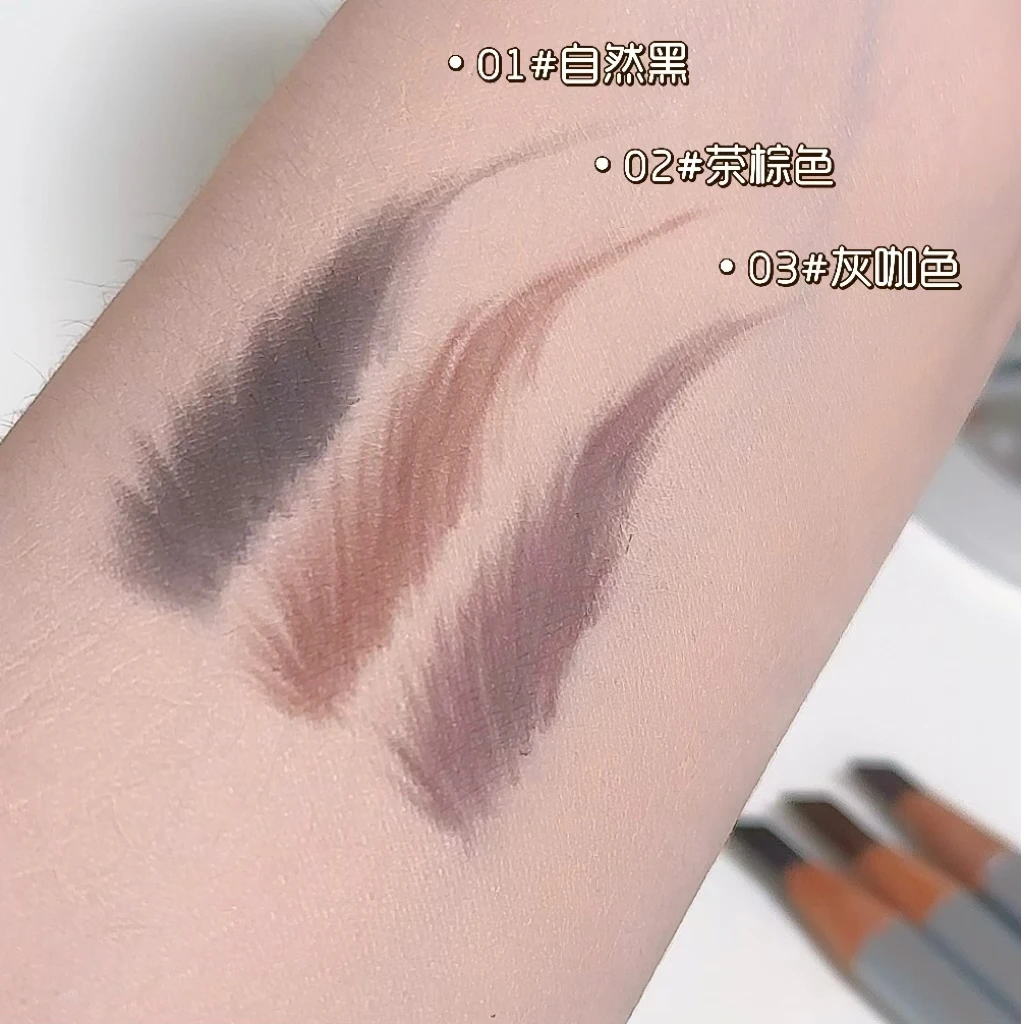 قلم حواجب صلب وشم ، صبغة فنية مقاومة للماء ، مكياج عالي اللون ، قلم حواجب عيون خشبي ، أداة تجميل محسّنة