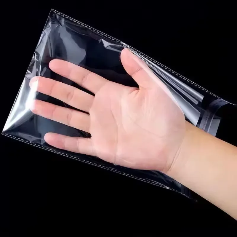 200 قطعة مقابل ذاتية اللصق حقيبة بلاستيكية شفافة الملابس تغليف المجوهرات ذاتية اللصق البسكويت الحلوى التعبئة والتغليف كيس السيلوفان #3