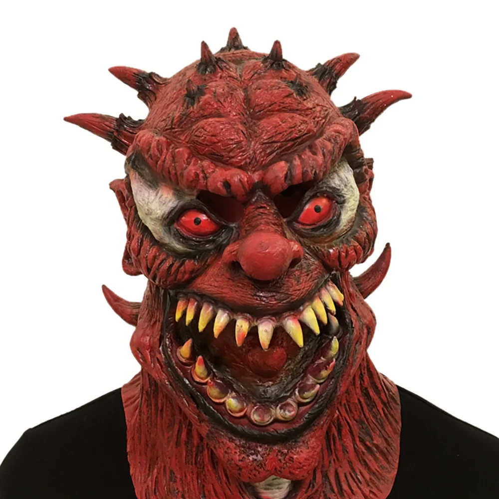 Realistische Latex Rote Teufelsmaske - Horror-Kostümzubehör – Detail 4