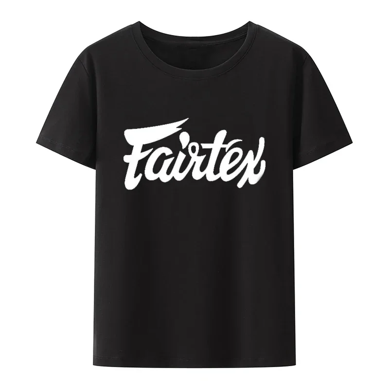 Fairtex Thailand T-Shirt Black Casual Muay Thai Kickboxing Round Neck Loose Graphic Hipster Blouse Street Fashion Breathable