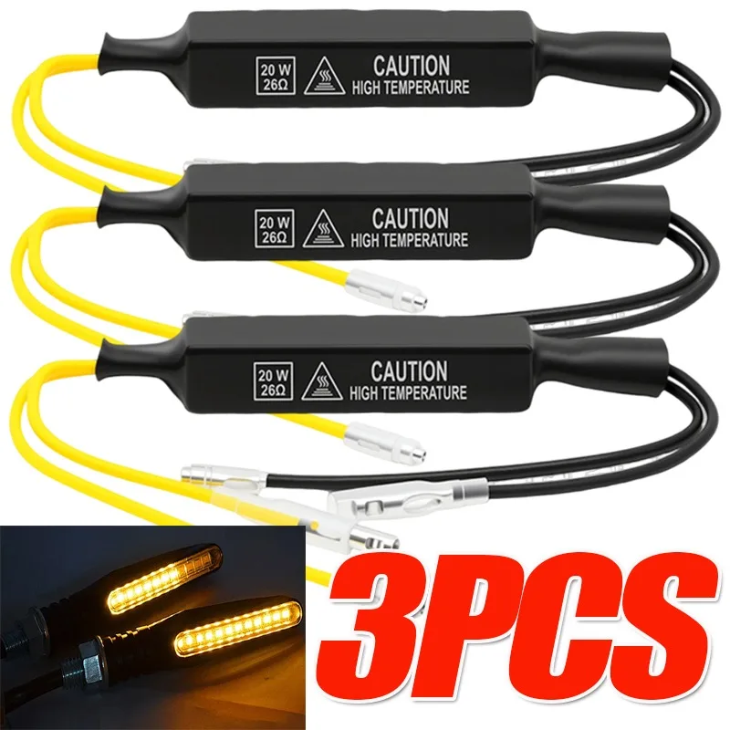 Motorcycle LED Signal Turn Signal Cement Resistor Decoder Indicator Light Load Resistor 12V 21W Solve Blinker Failure 1/2/3pcs