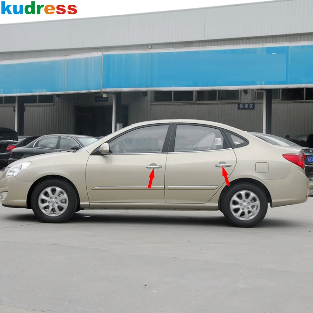 Door Handle Cover Trim For Hyundai Elantra 2007 2008 2009 2010 Chrome Car Side Door Handles Bowl Cup Frame Overlay Accessories