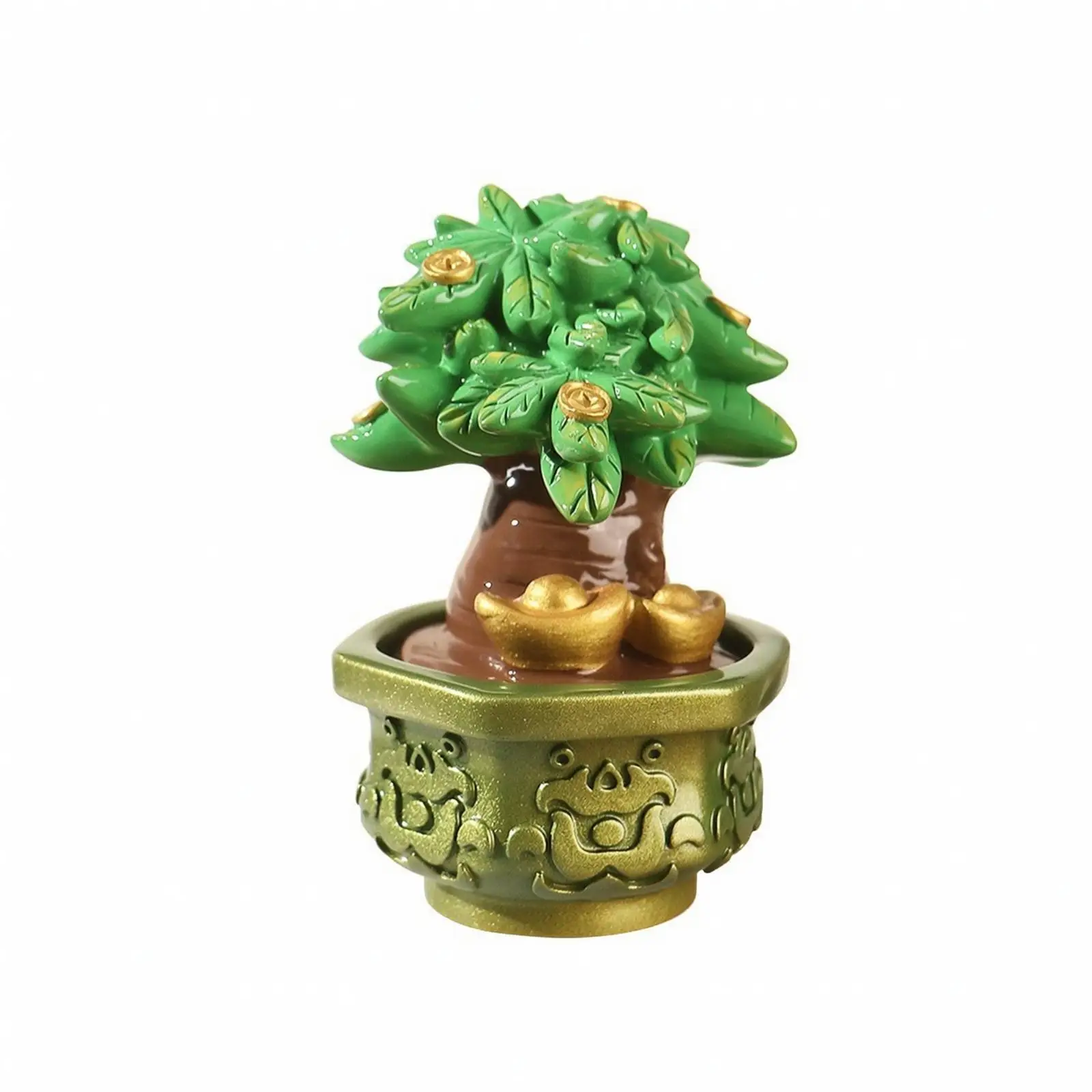 Charming Spinning Resin Tabletop Ornament Embossed Planter for Living Room Shelf Home Accent