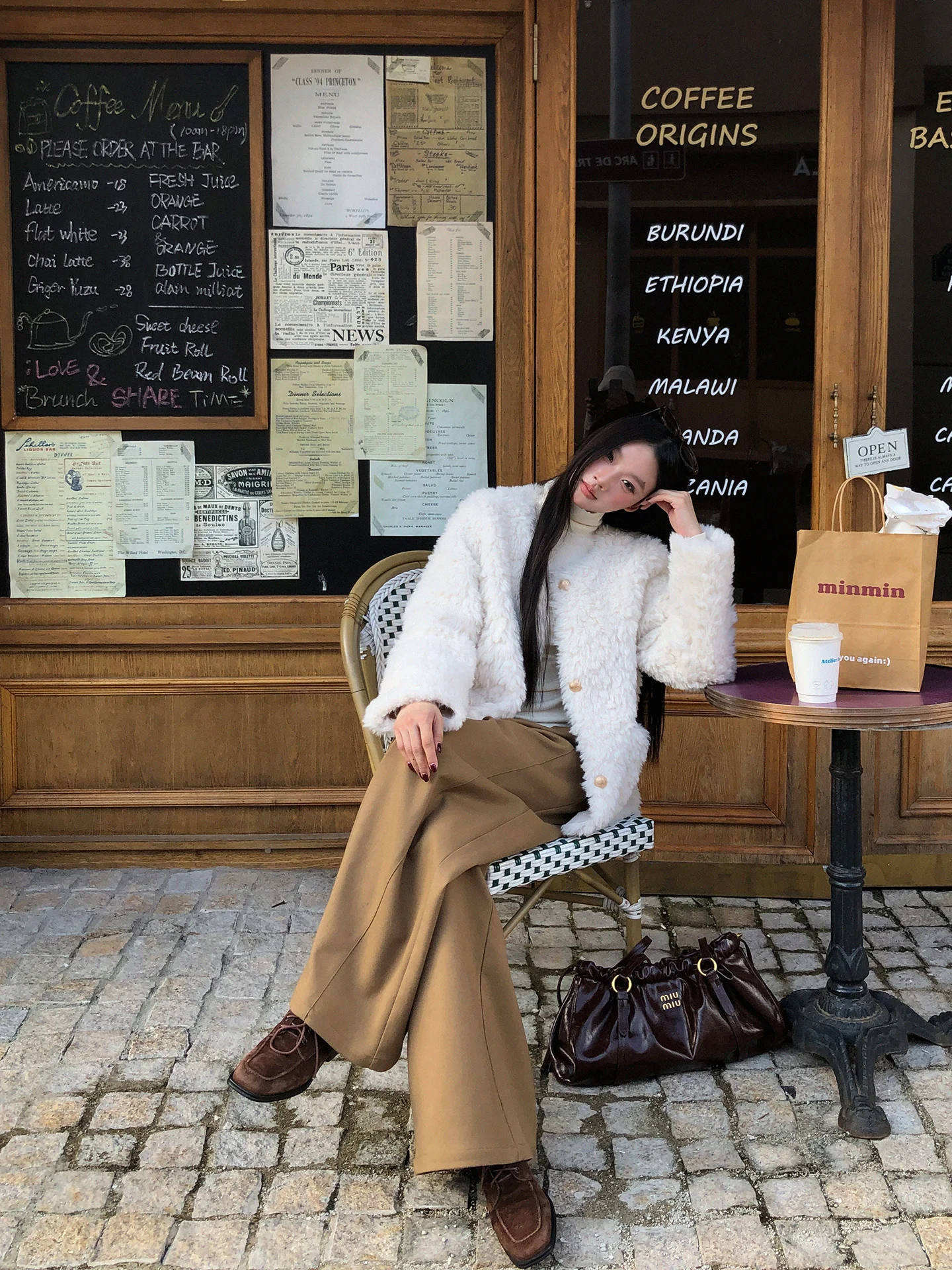 Red Celebri Lamb Fur Jaet Women's ort Sle Korean System Warm Cotton Clothes Small Size Winter Faion Outerwear