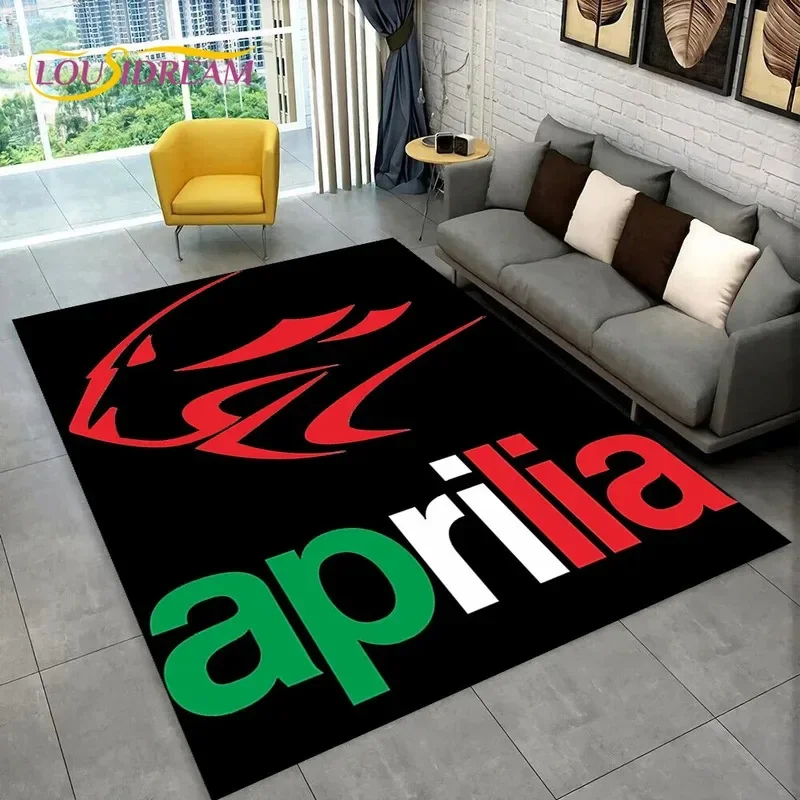 

Aprilia Racing Motorcycle Logo Rug – Non-Slip Carpet for Living Room, Bedroom & Home Decor – Kid-Friendly Doormat & Area Rug