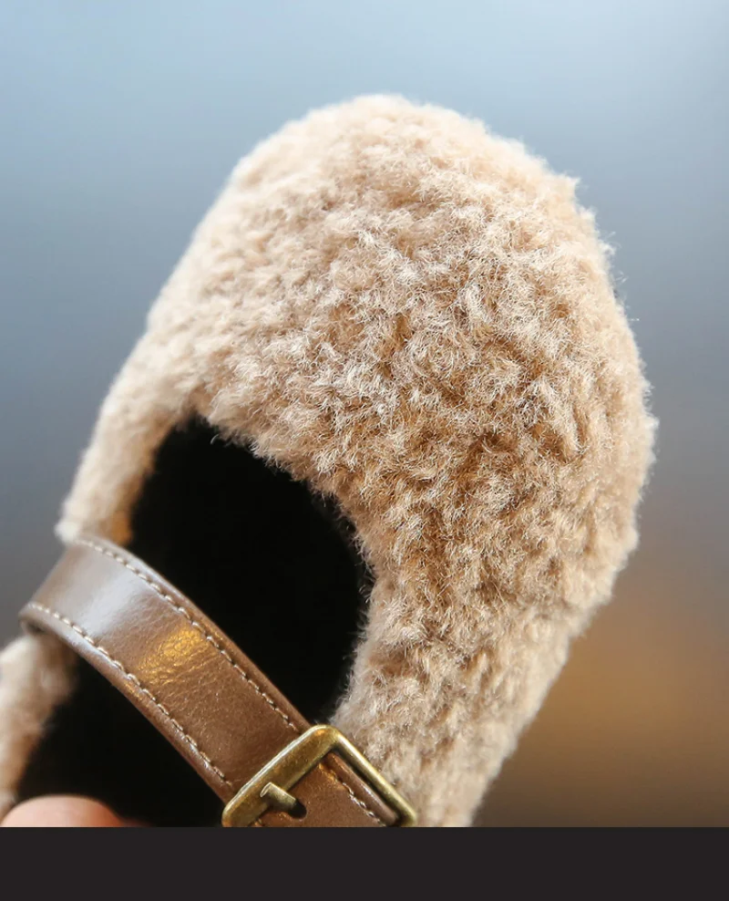 2023 Baby Autumn and Winter Fashion Fur Boots Toddler Girls Princess Plush for Warmth Dance Wedding Children Kids Newborn Shoes