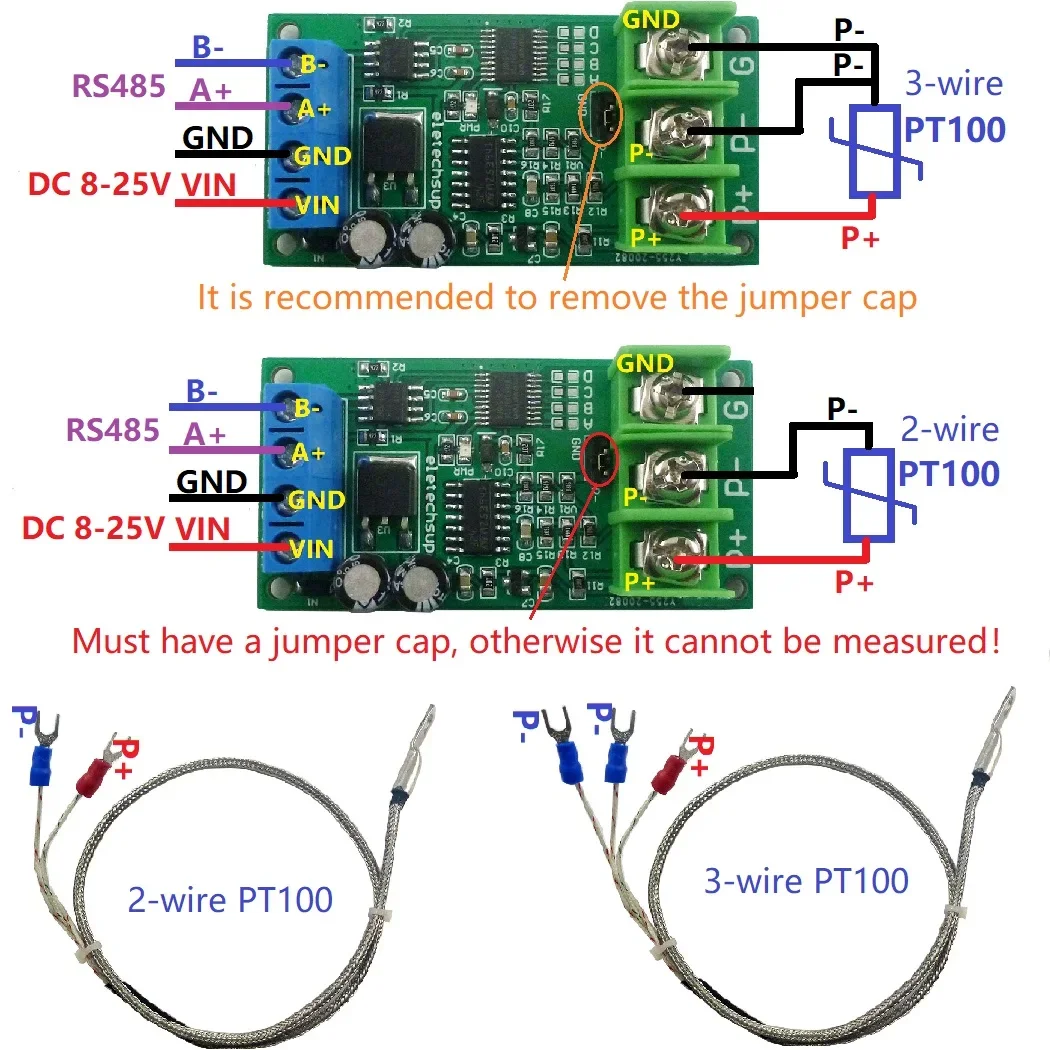 PTA9B01 -20-400 Celsius PT100 Thermocouple Temperature Detector RTD Sensor Tester Converter RS485 Modbus RTU