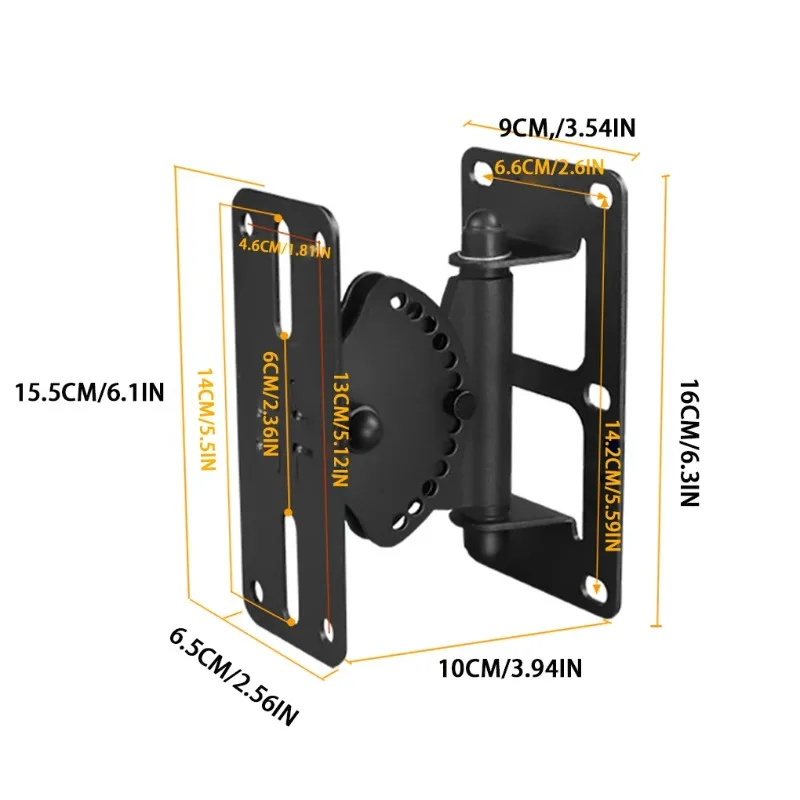 

Indoor Surround Speaker Wall Mount Ceiling Speaker Bracket Base Universal Loudspeaker Wall Mounted Holder Tilt Rotate 60Kg