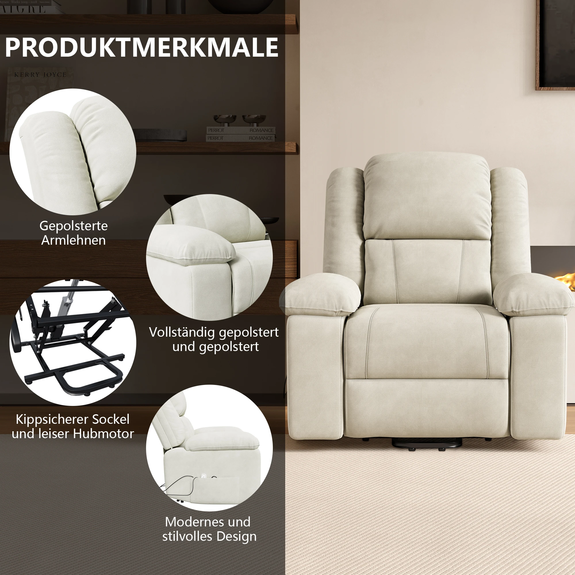 كرسي التدليك الكهربائي من Anajqaqia، نموذج قائم (مع وظيفة التسخين القطني)