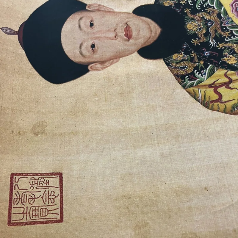 Antique-style Celebrity Calligraphy and Painting Wall Art Lang Shiling Qianlong Emperor Concubine Portrait Living Room Decorativ