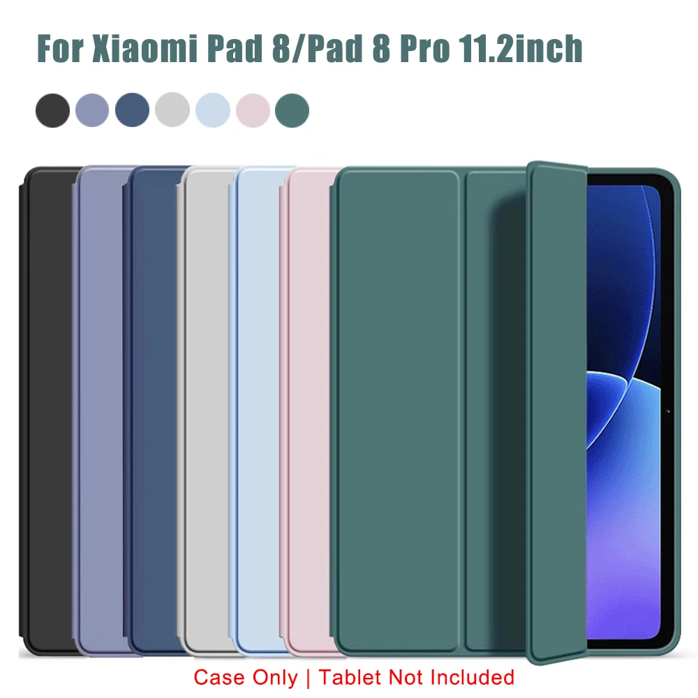 

Трехсекционный чехол-книжка для Xiaomi Pad 8/Pad 8 Pro 11.2 дюйма 2025 с магнитной подставкой, защитный чехол из искусственной кожи