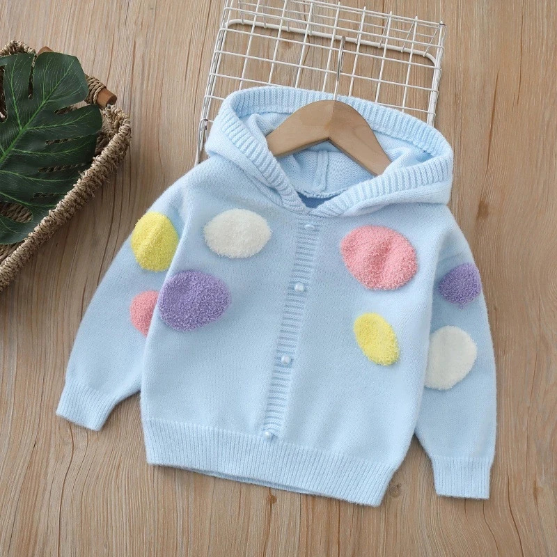 

Girls Sweaters Spring Autumn 2025 Children Woolen Jersey Hoodies Coats For Baby Girl Clothing Outerwear Kids Knitted Tops 4 5 6Y