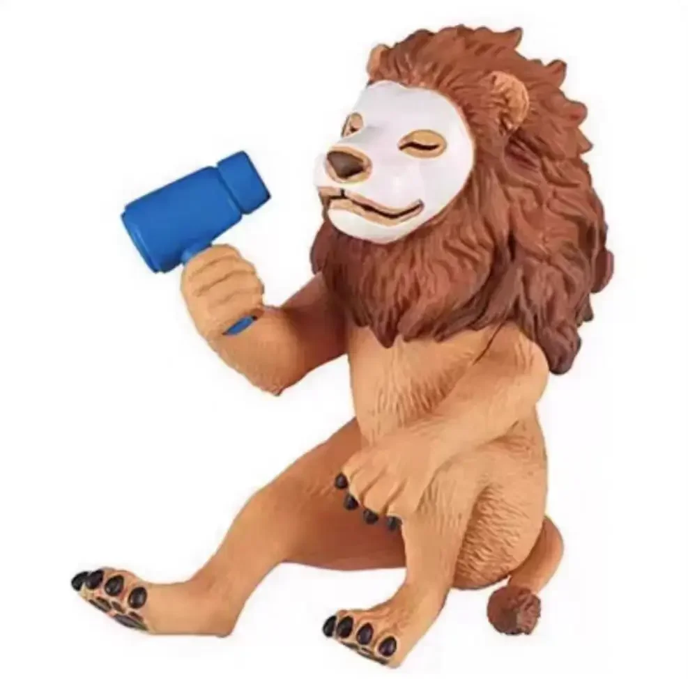 Group figurine d'action avec masque facial, over, girafe, lapin, décoration, modèle Gacha, animaux parlants