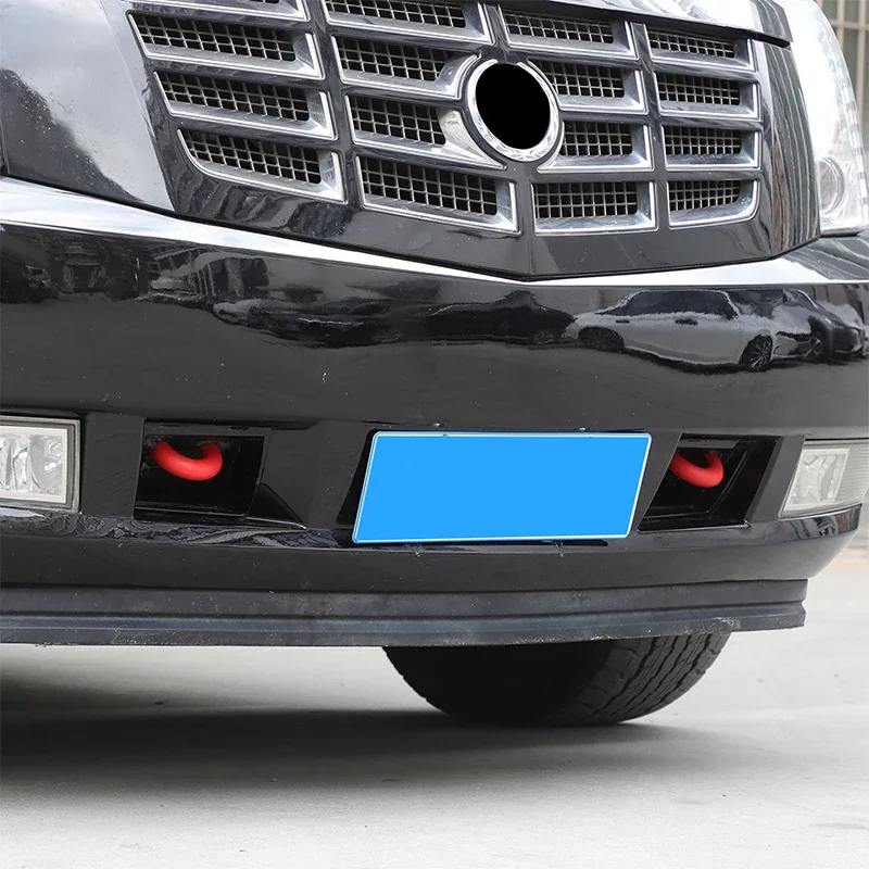 

Для Cadillac Escalade защитный чехол для переднего кольца прицепа, защитный резиновый чехол для крючка прицепа, резиновый красный 2 шт. 2007-2014 гг.
