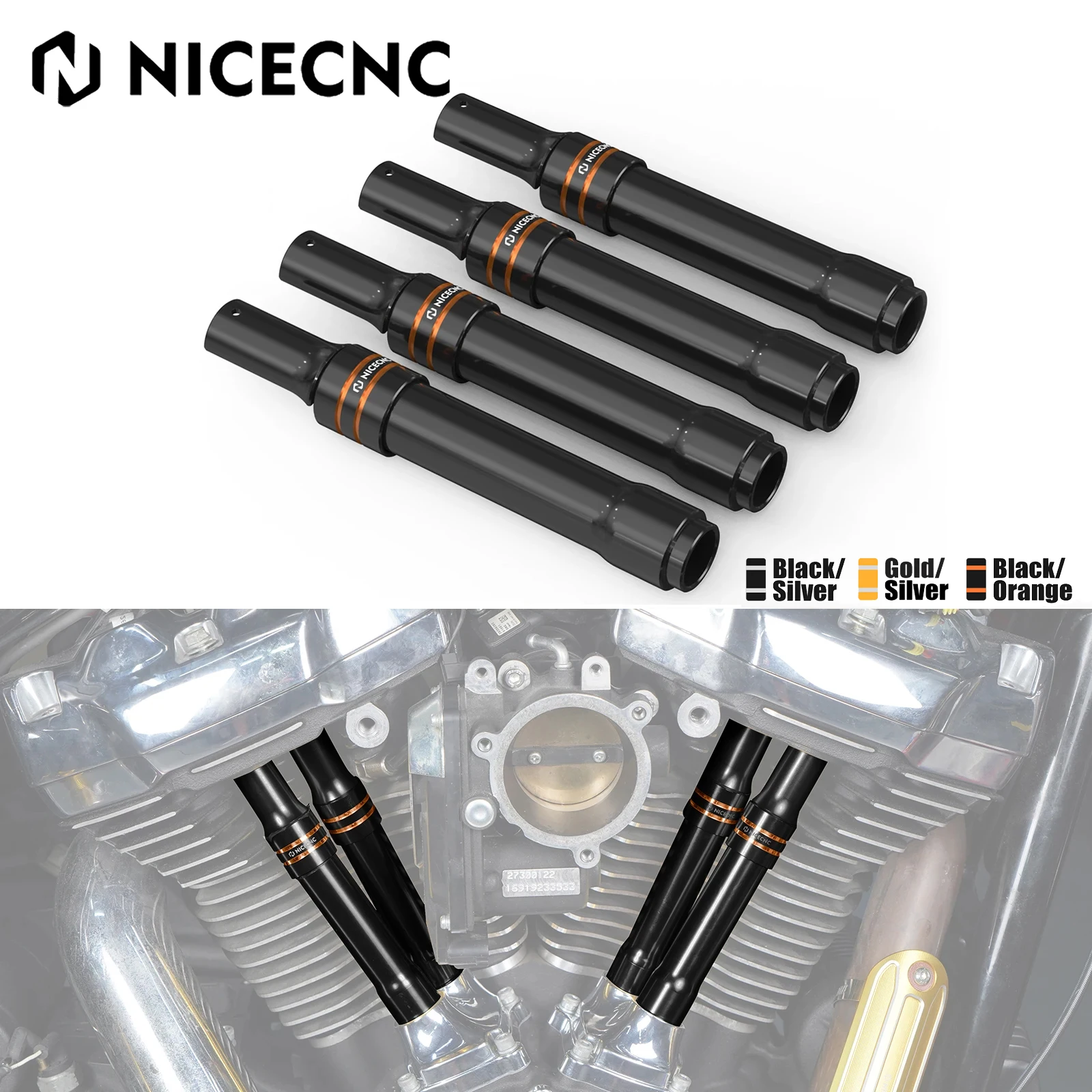 

For Harley Street Glide FLHX 2017-2024 Pushrod Cover Road King Classic FLHRC 2017-2020 Electra Glide Fat Boy FLFBS 114 2018-2024