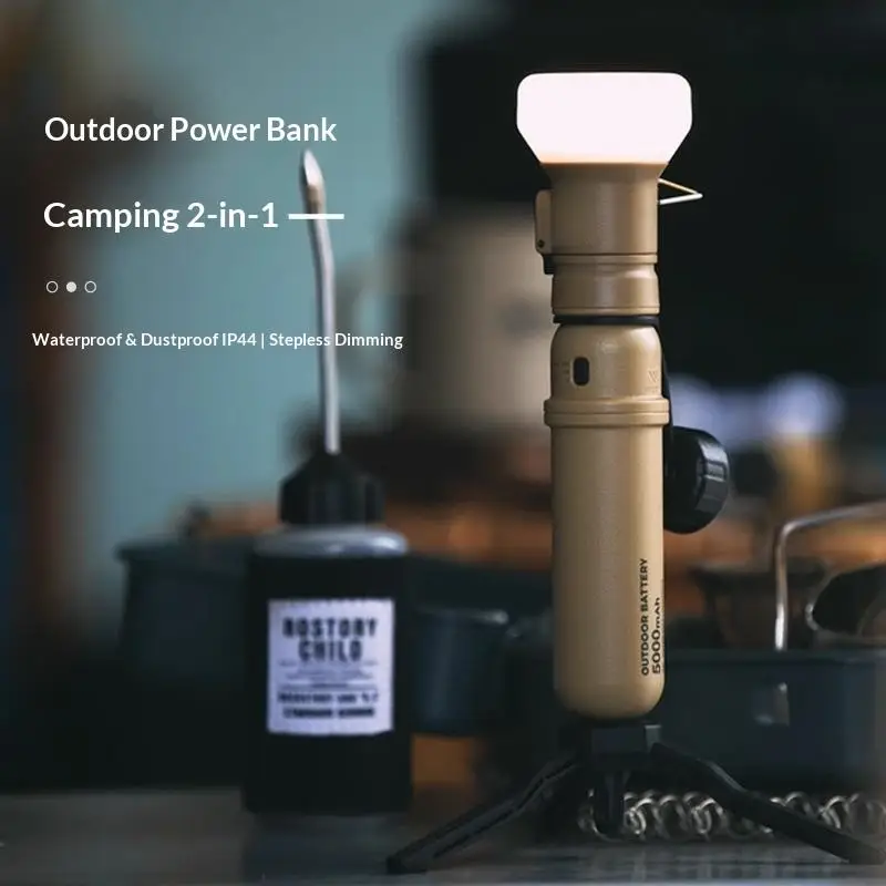 Large Capacity Power Bank Integrated Portable Outdoor Camping Tent Retro Multi-Functional  Life Lighting
