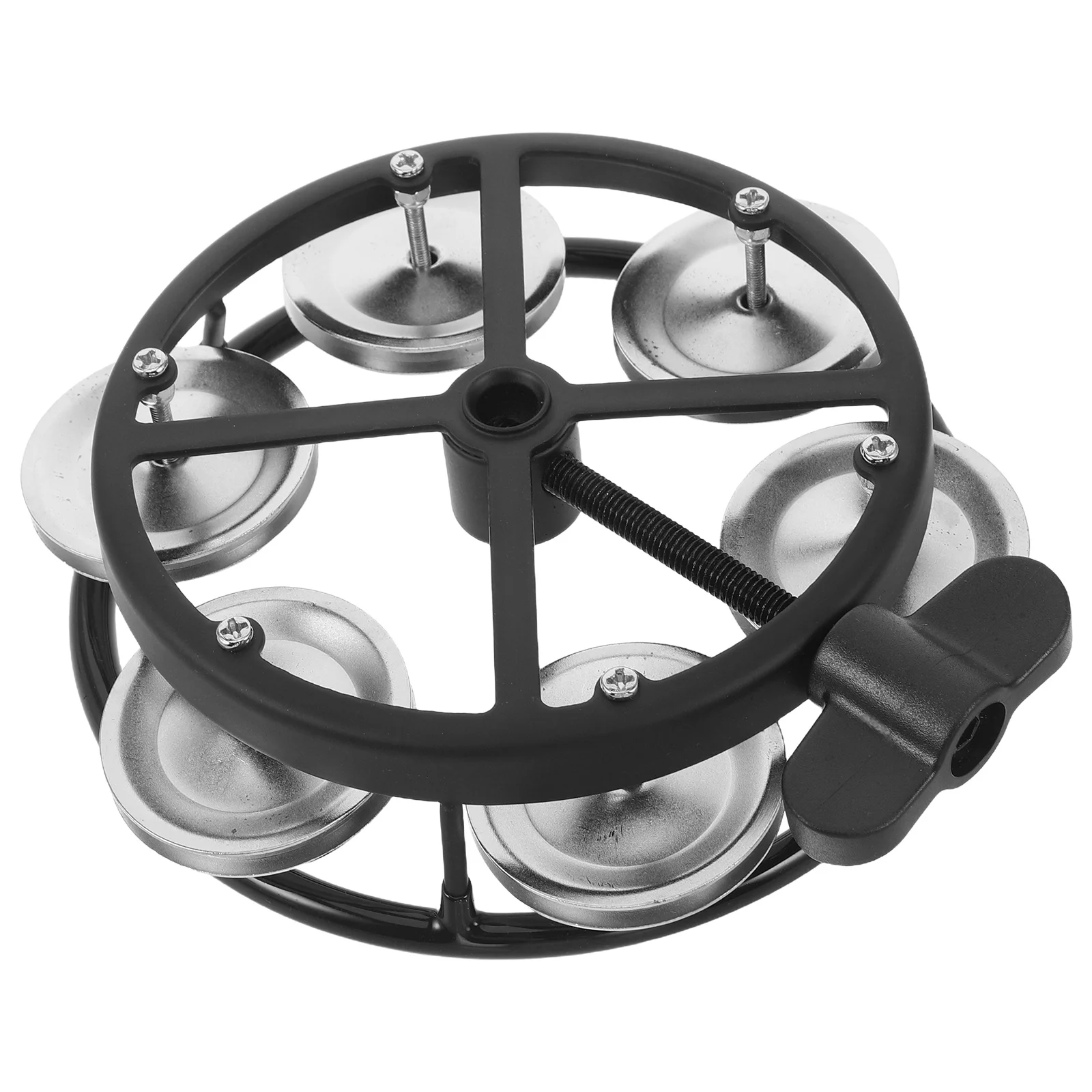 

Mountable Cymbal Hi-Hat Tambourine with Single Row Jingles - Drum Set Tambourine with Wing Nut Mount for Hihats Christmas Party