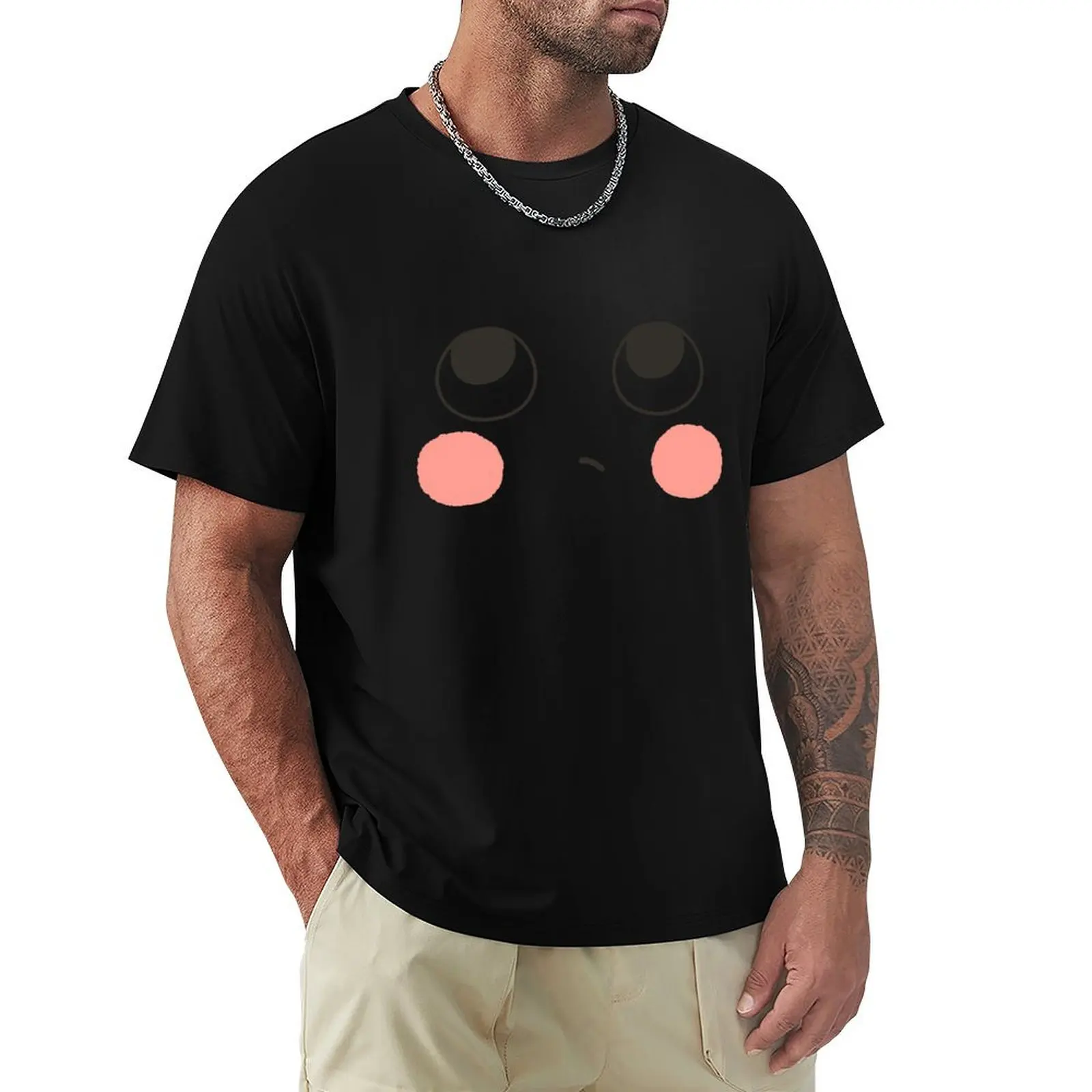 Doodle Expression : Rolling Eyes Cute Doodle White T-Shirt Work Short Sleeve Cotton Top