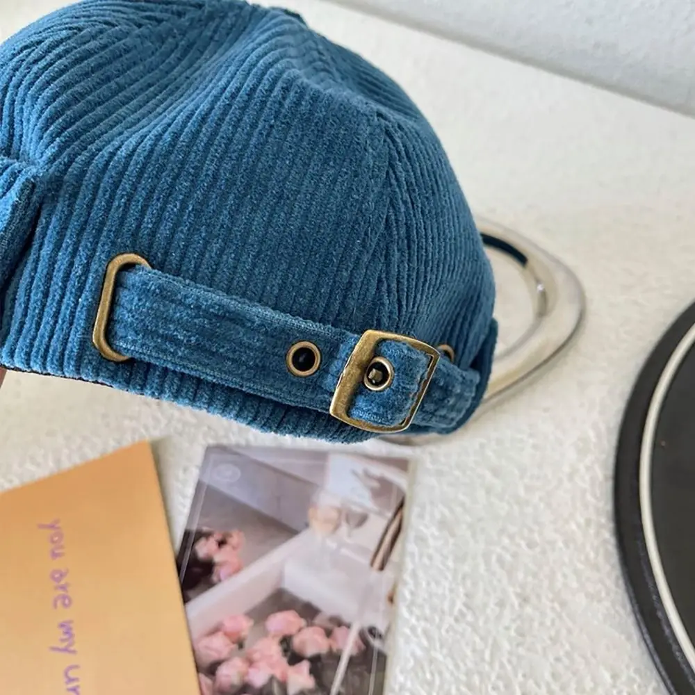 قبعة دوكر مضلعة أحادية اللون ، قبعة صغيرة على الطراز الياباني ، قبعة بحجم قابل للتعديل ، للجنسين ، ملابس جديدة ، كل الفصول ، قبعة المالك ، أحادية اللون ،