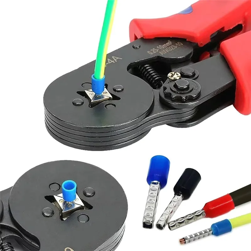0.25-10mm2 23-7 AWG crimping pliers HSC8 6-6 a 0.25-6mm2 Mini Round Nose Pliers Tube awge needles Terminals Tools