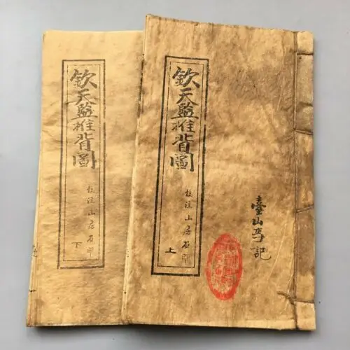 Chinese Old Geomantic Divination Book (Qintianjian Pushes Back Map) 2 Books