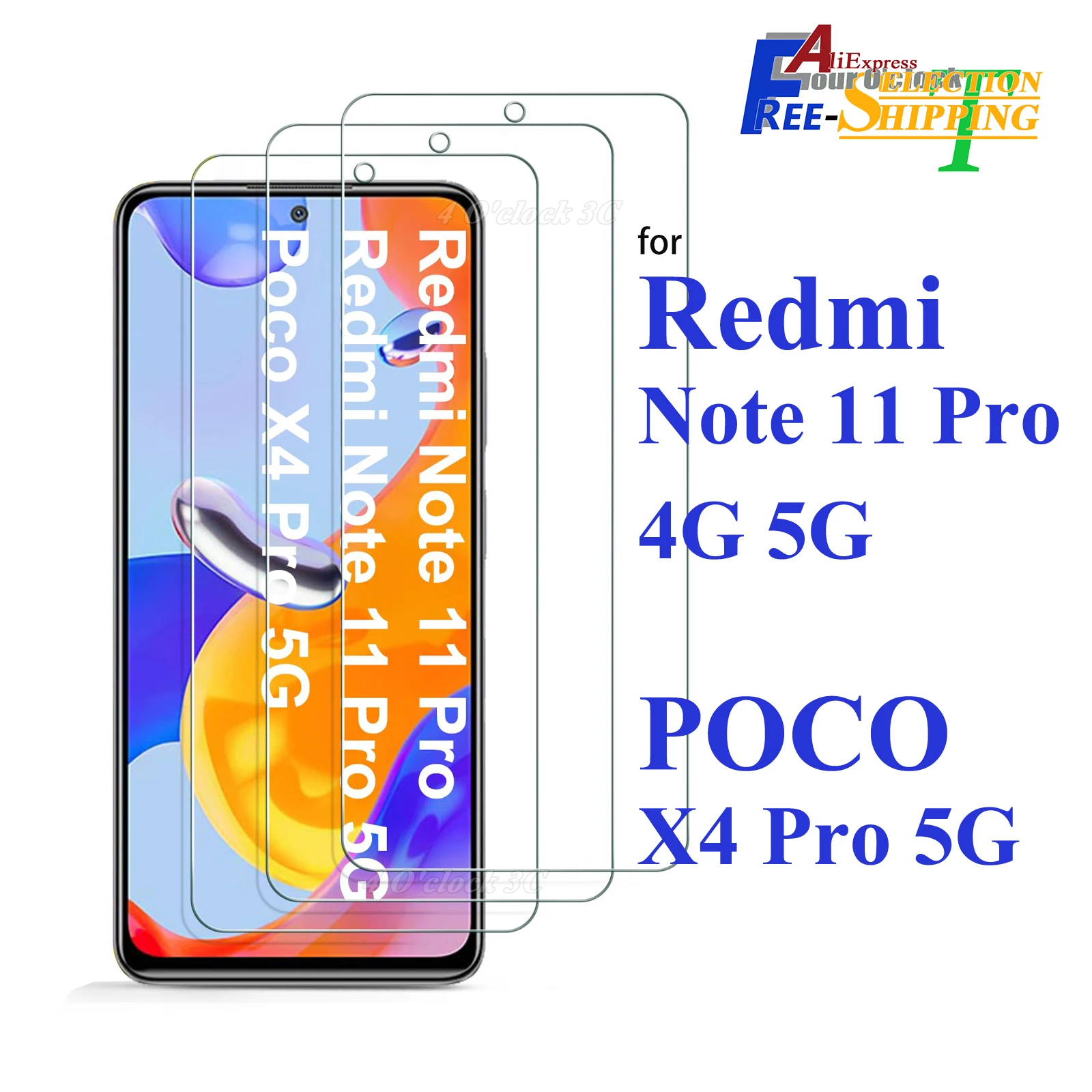 

For Redmi Note 11 Pro POCO X4 Pro 5G 6.67 inch Screen Protector Tempered Glass Crystal Mica 9H HD Clear Transparent Anti Scratch
