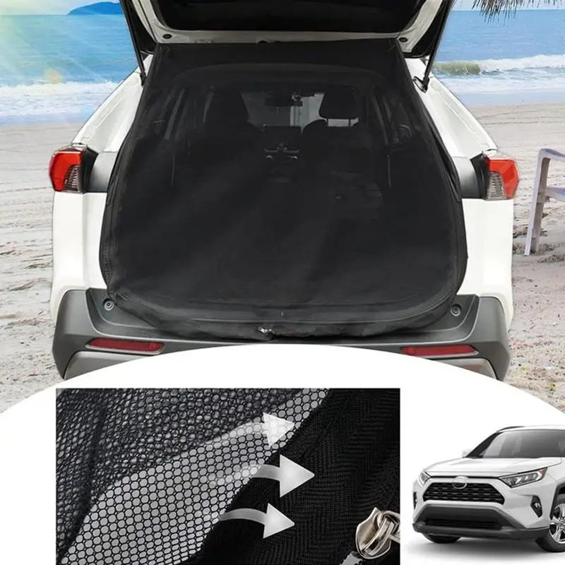 Car Camping Window Covers Magnetic Tailgate Mesh Screen Car Camping Net Screen Breathable Flexible Car Tailgate Flying Net Car