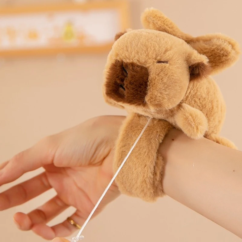 Capybara Clap Circle Plush Doll Bracelet Wings Move Multipurpose Bag Strap Decoration Fun Pop Children's Wrist Clap Circle Gift