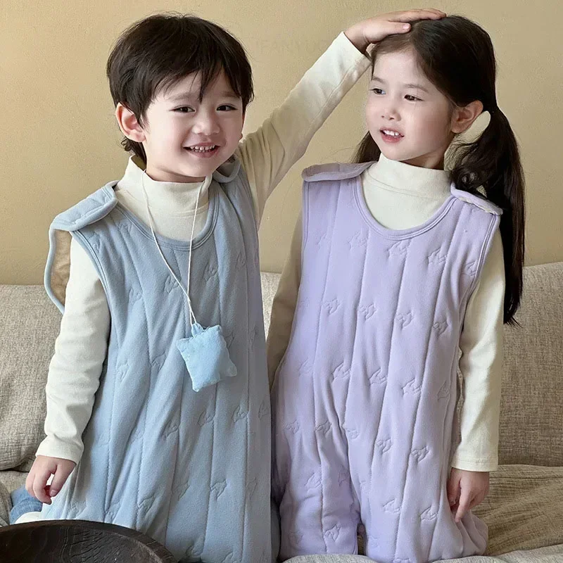 الخريف الشتاء الطفل جمبسوت من القطن الصوف الحرير الأطفال مكافحة ركلة لحاف بطانية رشاقته الدافئة الفتيان الفتيات الرضع داخلية ملابس خاصة