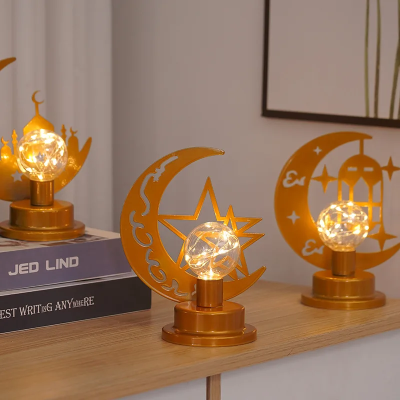 36Pcs/Lots Cross-border LED Wrought Iron Star Soft Light Moon Light Festival Decorative Lamps Desktop Modeling Night Lamps