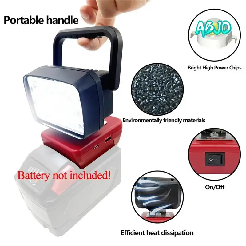 

ABJO-Portable Lanterns Spotlight For 18V Li- Battery Camp Emergency Light